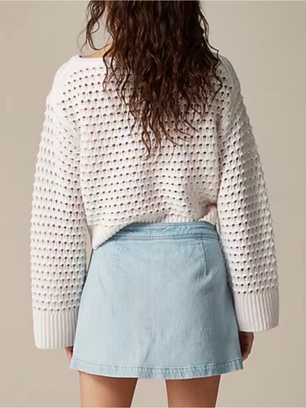 J Crew Light Wash Denim Mini Skort with Side Zip - Picture 2 of 10